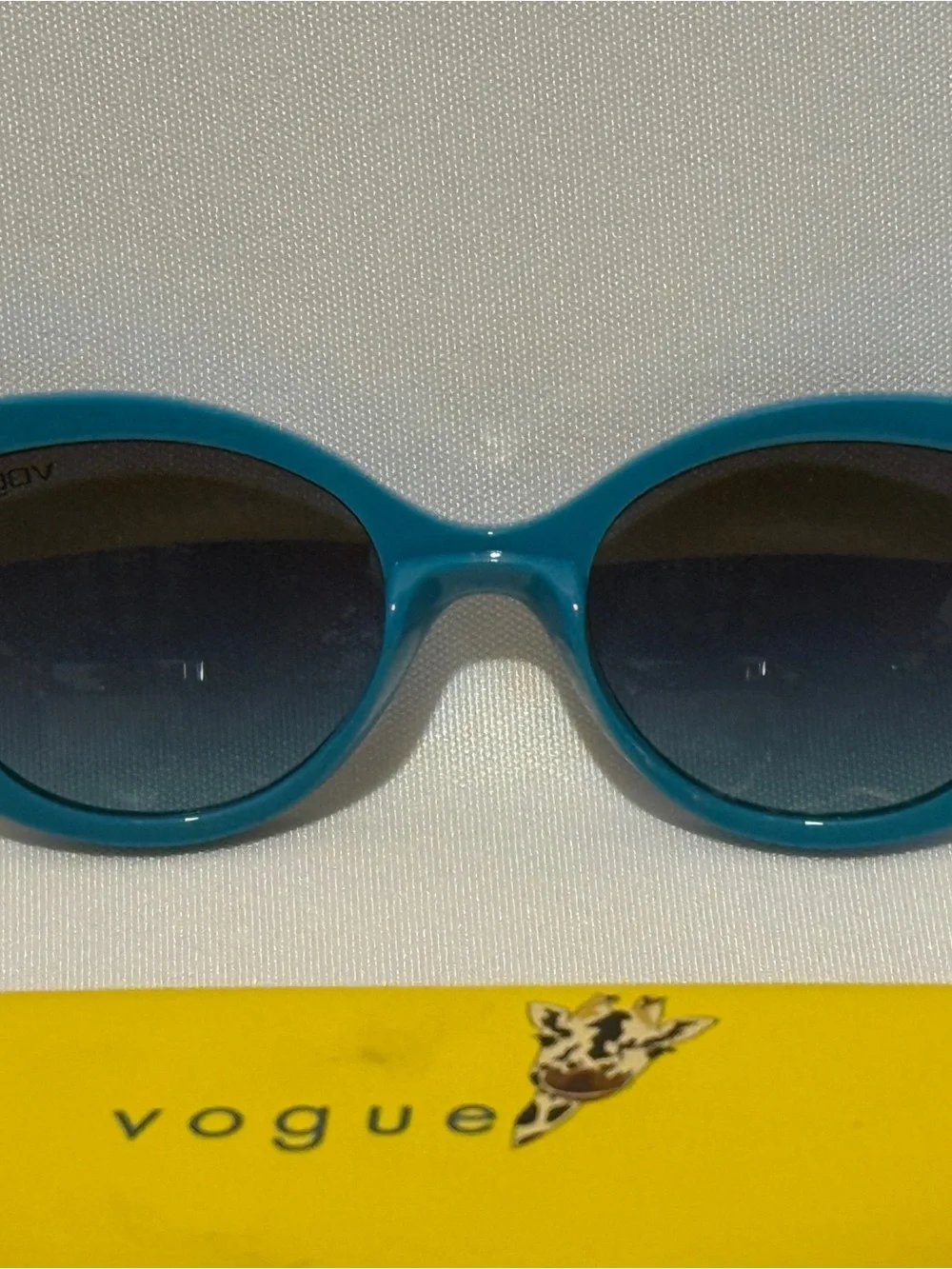 Vogue Teal Cat-Eye Sunglasses with Blue Gradient Lenses
